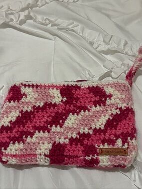 Handmade Pink Crochet Wristlet